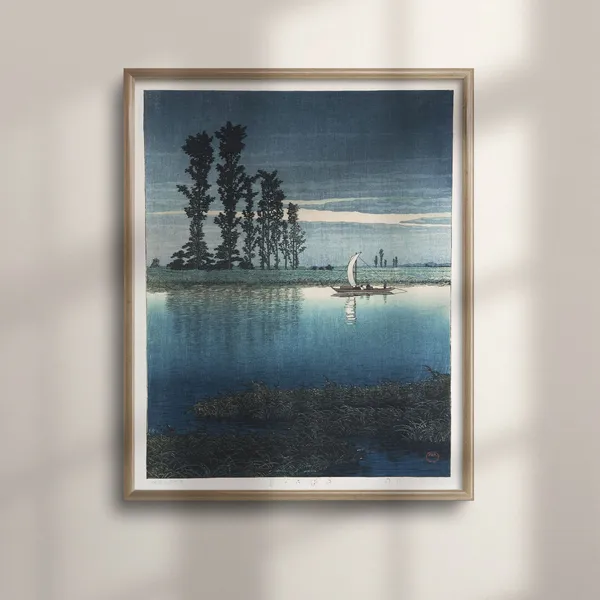 Kawase Hasui Evening Of Ushibori Ukiyo-E Art Print