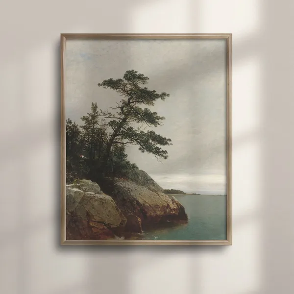 Vintage Tree Country Landscape Art Print, Farmhouse Decor