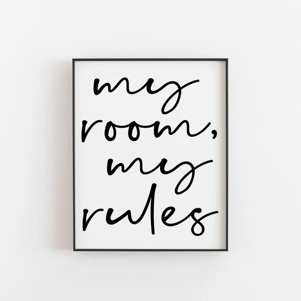 My Room Rules Customizable Teen Bedroom Art