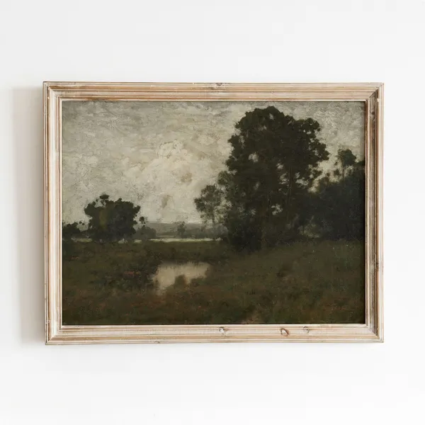 Deep Meadow Vintage Moody Landscape Art Print