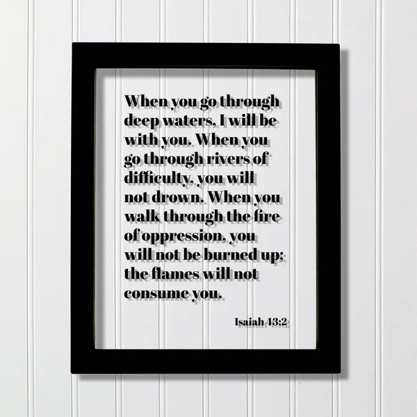Isaiah 43:2 Scripture Art Print, Christian Wall Decor
