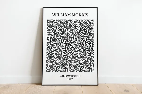 William Morris Willow Bough Black and White Art Print