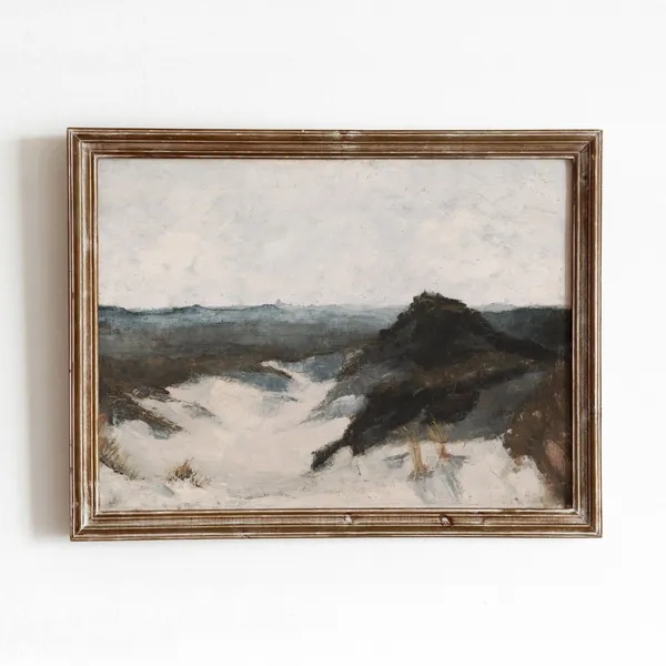 Shore View Vintage Moody Beachscape Art Print