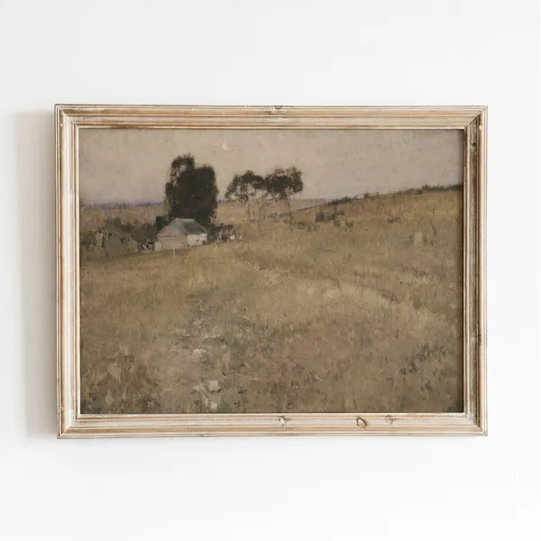 Late Summer Evening Vintage Country Landscape Art Print