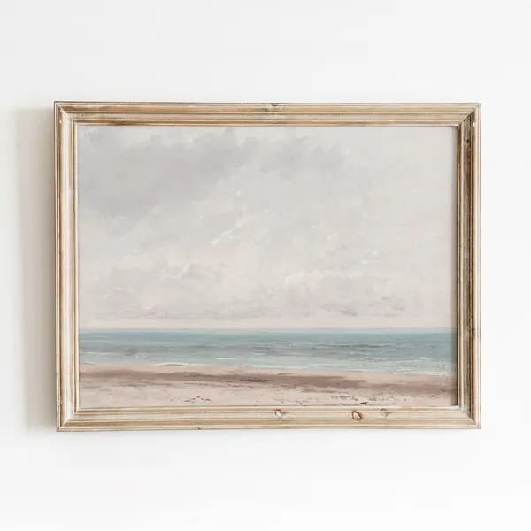 Muted Beachscape Vintage Coastal Nursery Art Print
