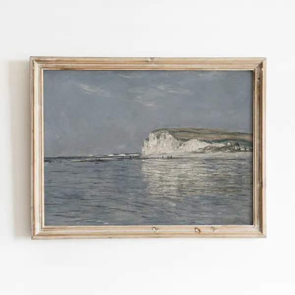 White Cliff Vintage Coastal Landscape, Art Print