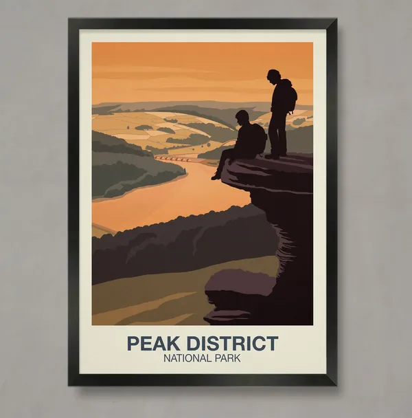 Peak District National Park Poster, Bamford Edge Travel Poster