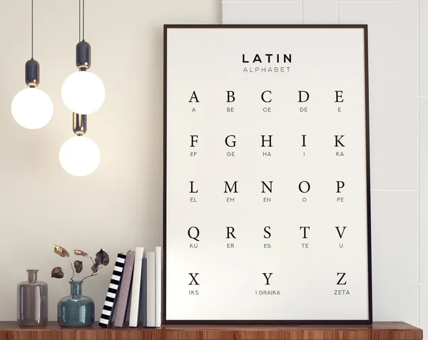 Classical Latin Alphabet Learning Chart Art Print