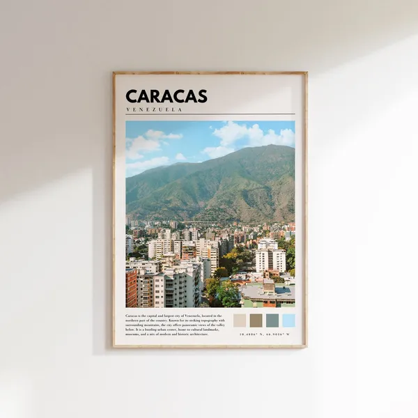 Caracas, Venezuela Travel Poster, City Photography