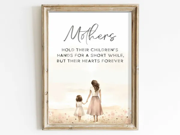 Mother Daughter Quote Art Print, Watercolor Vintage
