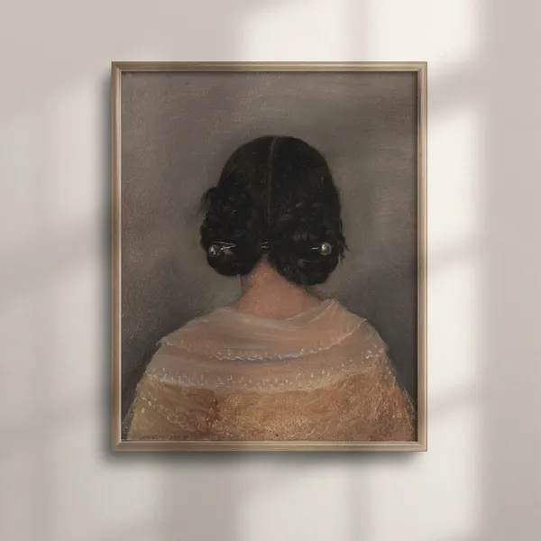 Vintage Female Portrait Oil Painting Art Print