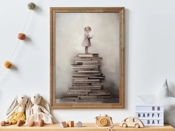 Read Decor Vintage Girls Nursery Art Print
