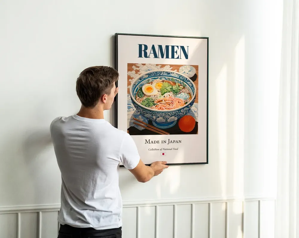 Ramen Folk Tile Plate, Japanese Food Art Print - Image 3