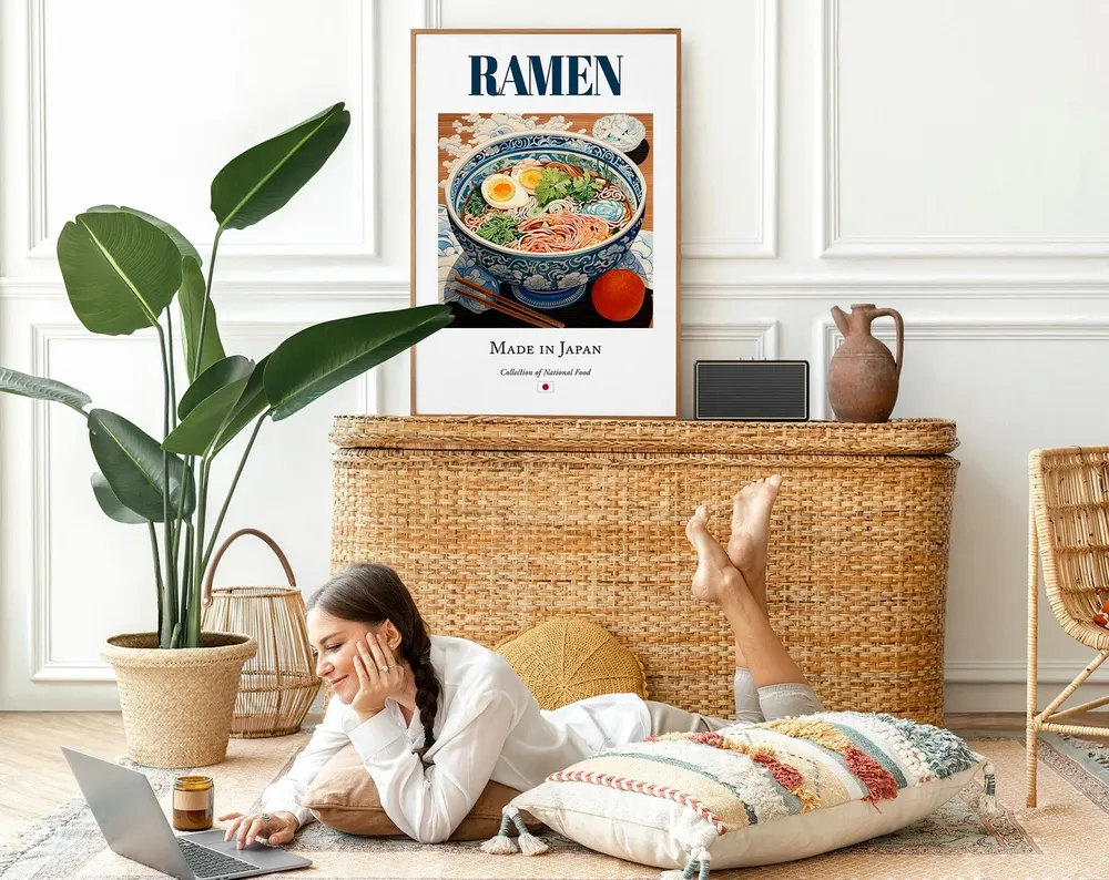 Ramen Folk Tile Plate, Japanese Food Art Print - Image 2