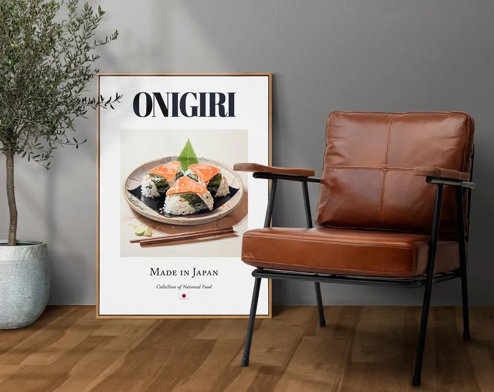 Onigiri on Plate, Traditional Japanese Food Art Print - Image 4