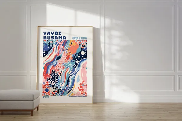 Yayoi Kusama Inspired Japanese Wall Art Poster