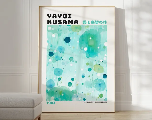 Yayoi Kusama Inspired Abstract Japanese Wall Art Poster