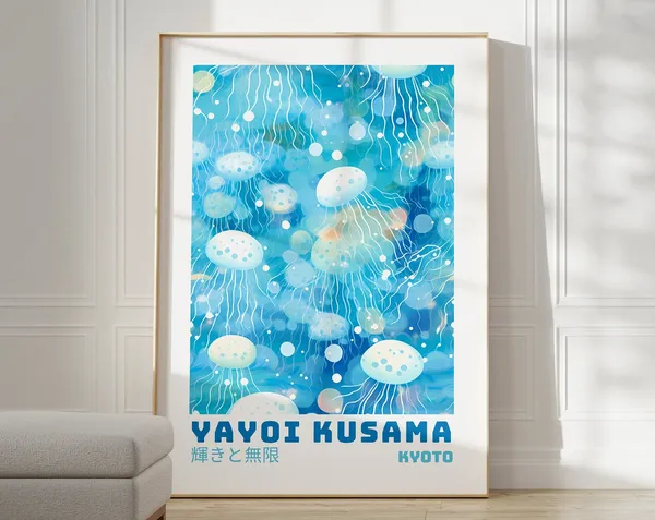 Yayoi Kusama Inspired Abstract Japanese Wall Art