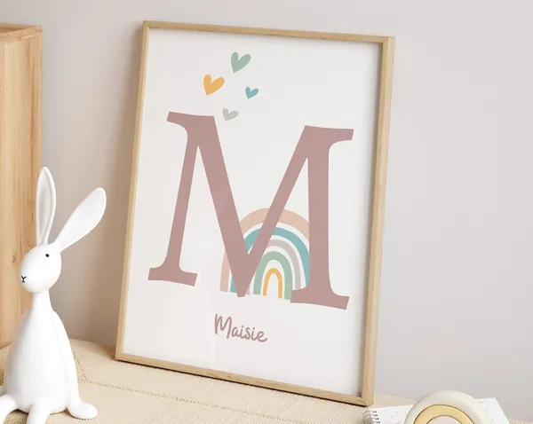 Personalized Rainbow Name Print, Nursery Decor