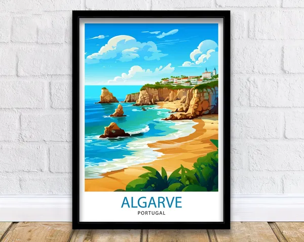 Algarve Portugal Travel Poster, Europe Wall Decor