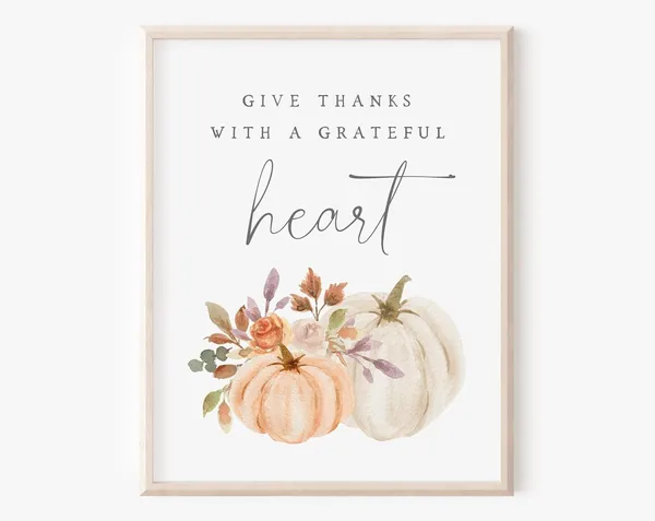 Give Thanks With a Grateful Heart Farmhouse Art Print