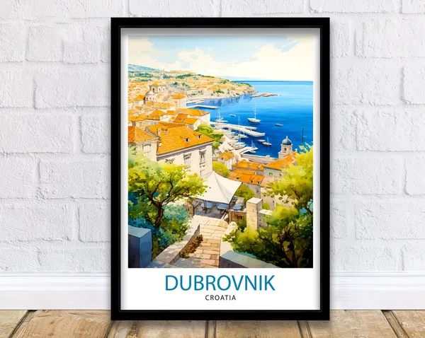 Dubrovnik Croatia Illustration Travel Poster