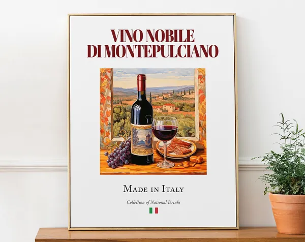 Vino Nobile Di Montepulciano, Italian Beverage Poster