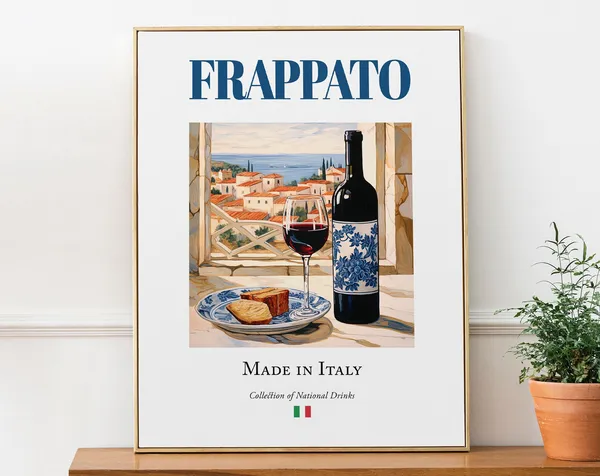 Frappato On Maiolica Tile, Italian Beverage Art Print