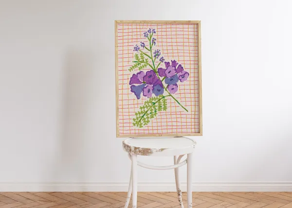 Jacaranda Flower Eclectic Floral Art Print