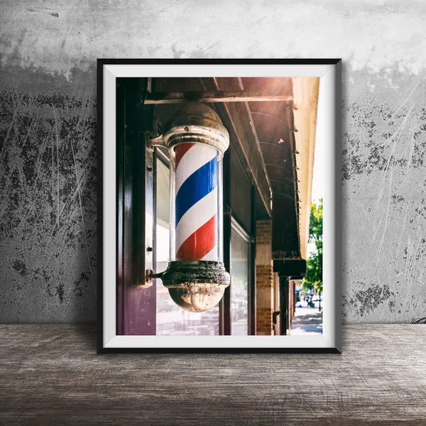 Barbers Pole Photography Print, Bathroom Decor