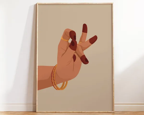 Katakaa Mukha Mudra Indian Dance Art Poster Print