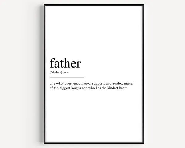Father Definition Typography Quote Art Print