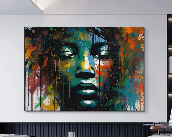Modern Afro Woman Graffiti Art Print