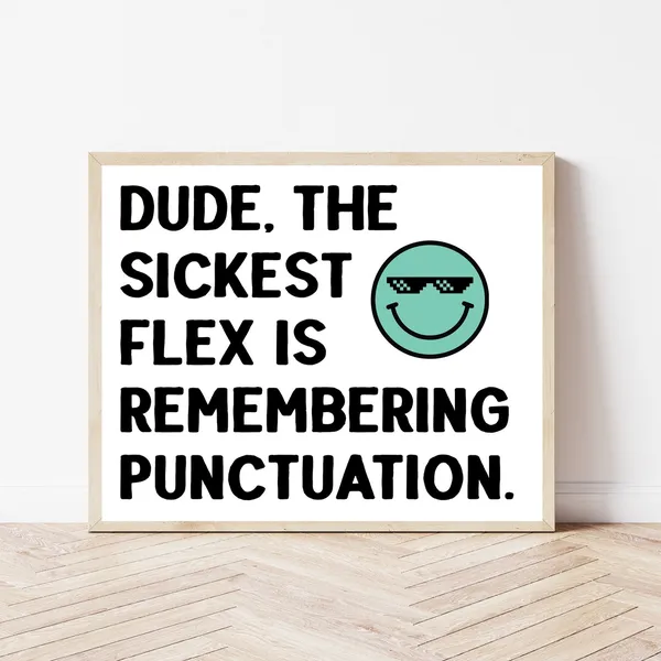 English Teacher Retro Classroom Language Arts Poster