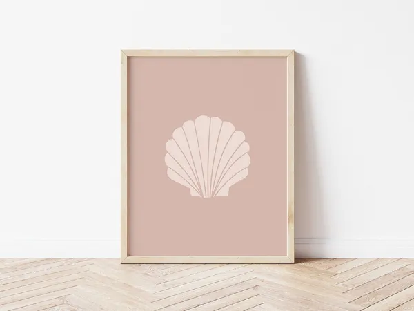 Sea Shell Art Print, Boho Danish Pastel Nursery Decor