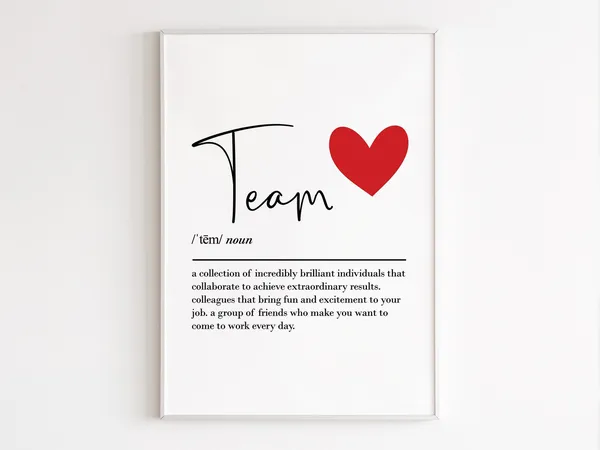 Team Definition Wall Art Print, Bestie Farewell Gift