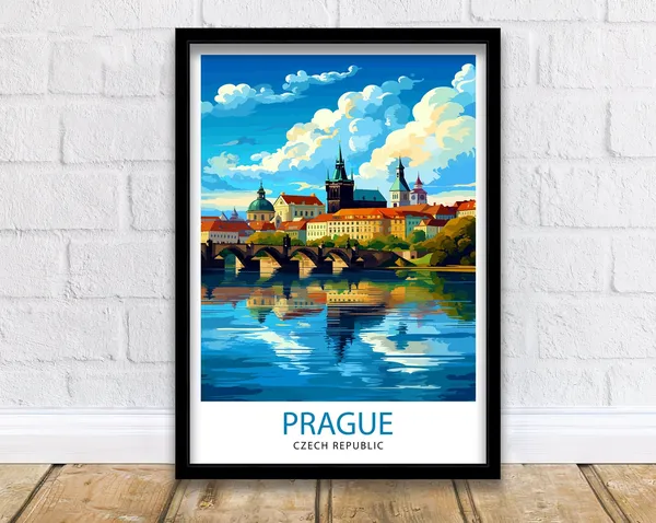 Prague Czech Republic Travel Poster, Europe Decor