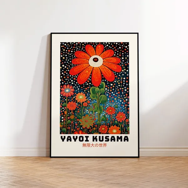 Yayoi Kusama Japandi Abstract Japanese Wall Art