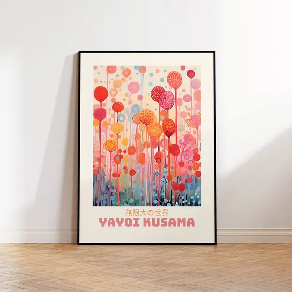Yayoi Kusama-Inspired Japandi Art Print
