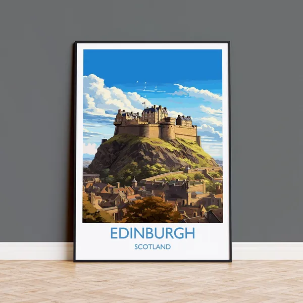 Edinburgh Travel Poster, Scotland Art Print