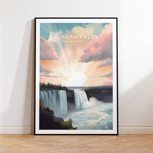 Niagara Falls Travel Poster, Canada Home Decor