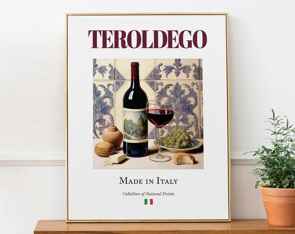 Teroldego On Maiolica Tile, Italian Beverage Art Print