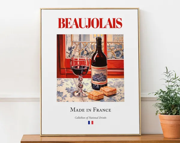 Beaujolais on Maiolica Tile, Rhône-Alpes Poster