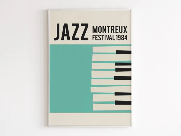 Jazz Poster, Retro Mid-Century Music Art Print