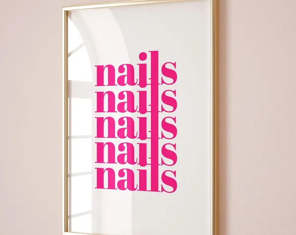 Nails Print, Pink Nail Tech Salon Decor Art Print