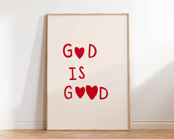 God Is Good Minimalist Christian Art Print