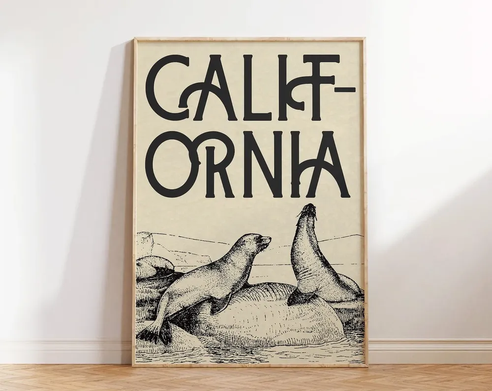 California Sea Lion Vintage Art Print