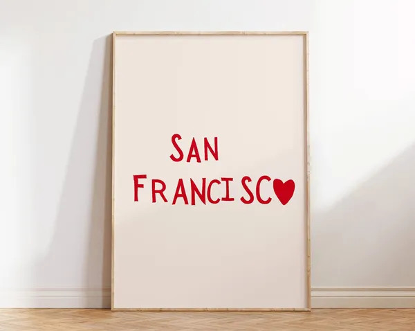 San Francisco Minimalist Heart Art Print