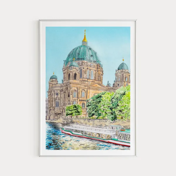 Berlin Art Print, Berliner Dom Cityscape Poster