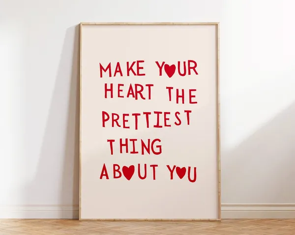 Heart Quote Print, Minimalist Love Wall Art
